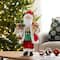 Glitzhome® 18"H Faux Fur Christmas Traditional Santa Figurine with Porcelain Face